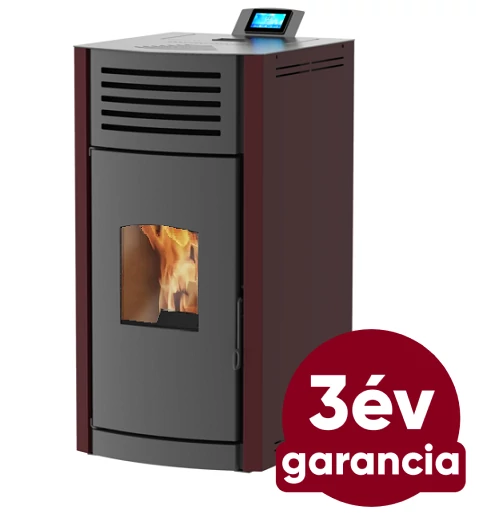 RUBYNOR ONYX HYDRO 18 vízteres agri pellet tüzelésű kályha (18,2 kW - bordó)