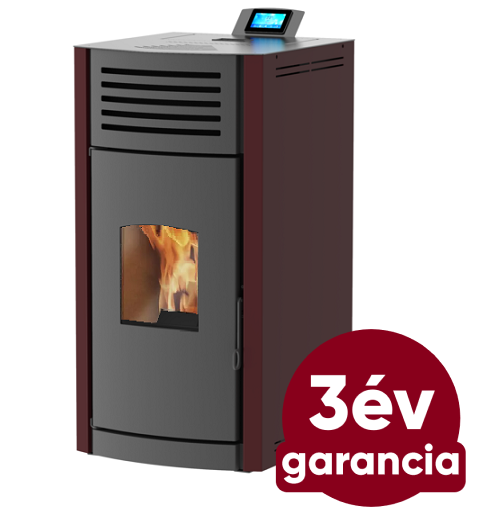RUBYNOR ONYX HYDRO 18 vízteres agri pellet tüzelésű kályha (18,2 kW - bordó)