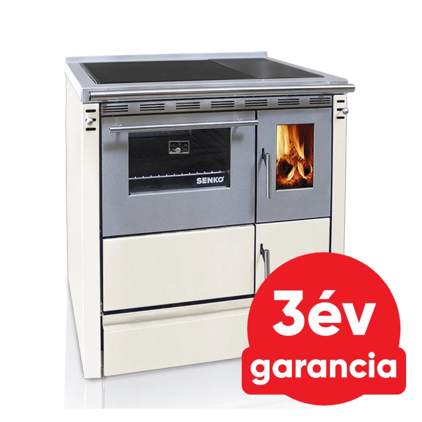 SENKO SG-75 (7,5 kW) vegyestüzelésű sparherd kazán beépített sütővel (krém színű)