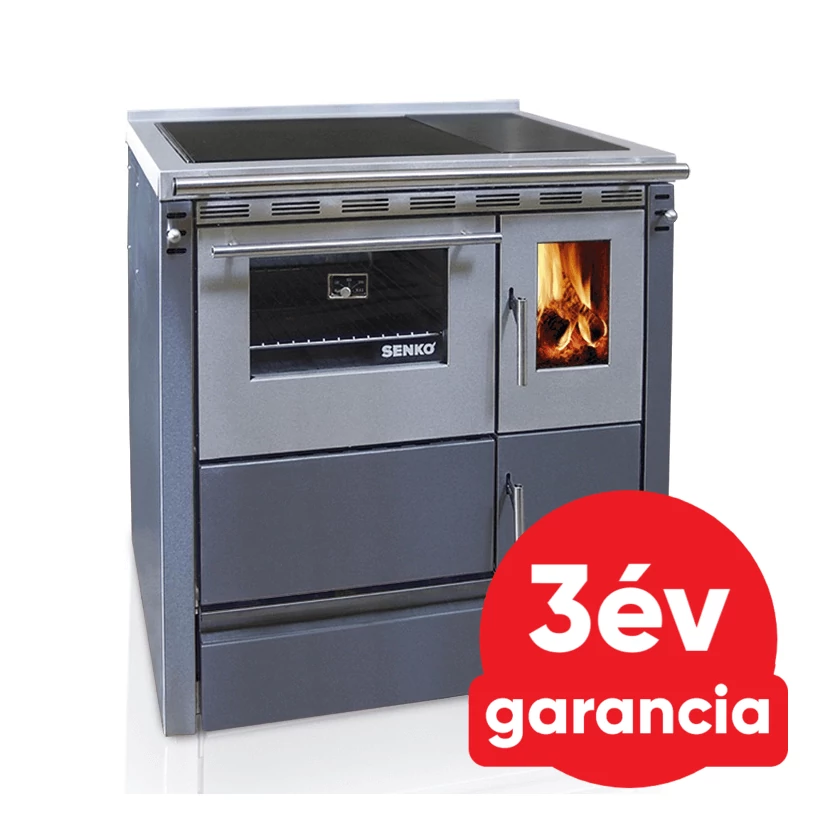 SENKO SG-75 (7,5 kW) vegyestüzelésű sparherd kazán beépített sütővel (szürke színű)