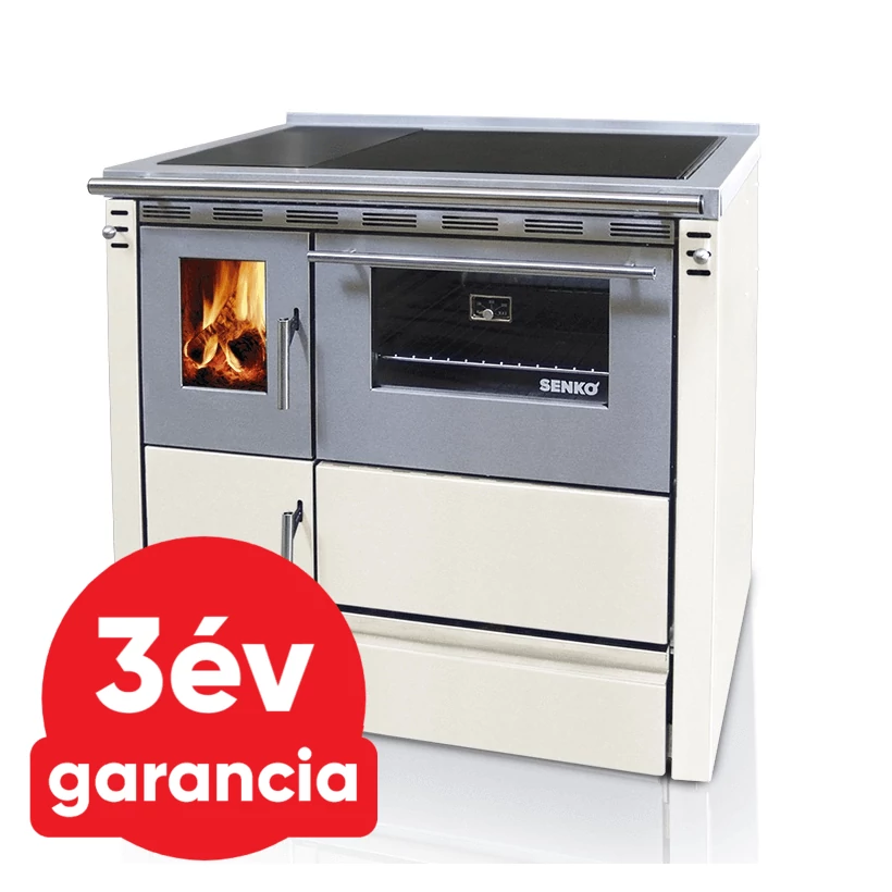 SENKO SG-90 (7,5 kW) vegyestüzelésű sparherd kazán beépített sütővel (krém színű)
