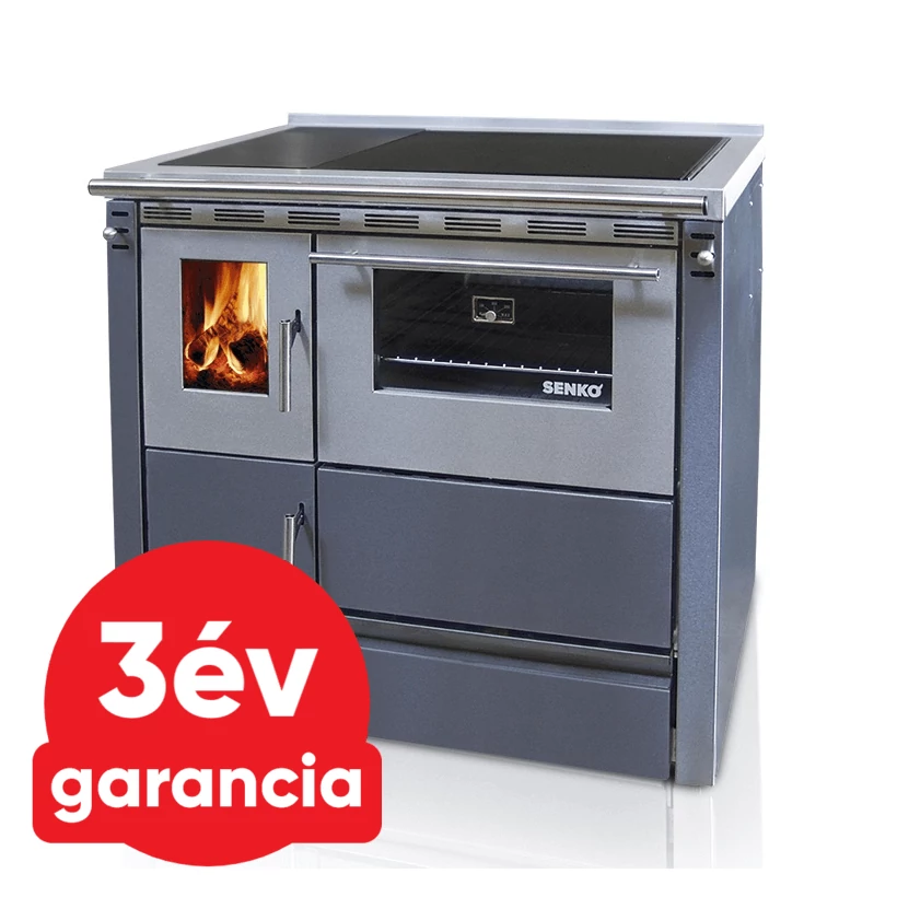 SENKO SG-90 (7,5 kW) vegyestüzelésű sparherd kazán beépített sütővel (szürke színű)
