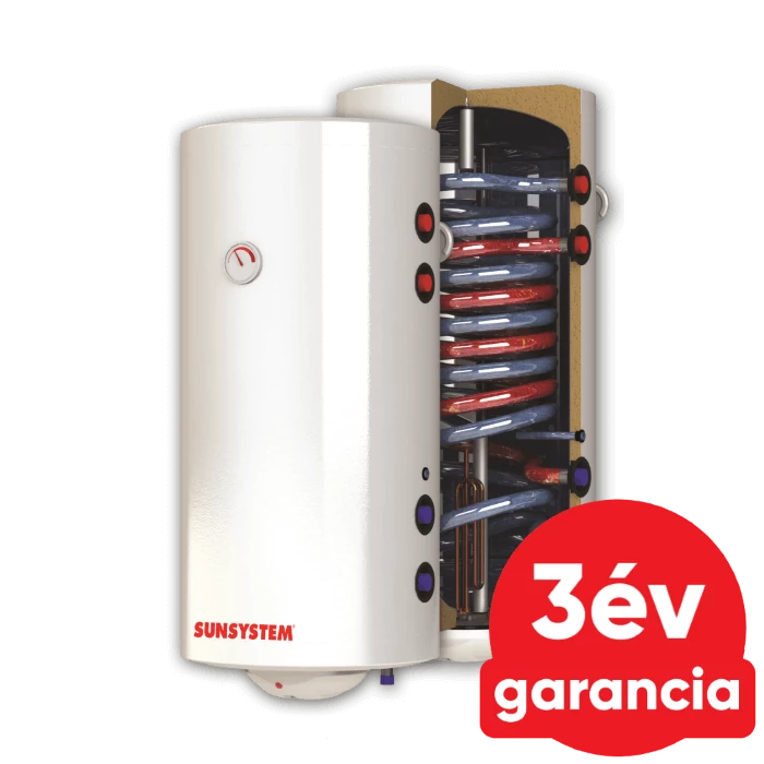 Sunsystem BB V/S2 L 200 fali álló indirekt HMV tartály 2 párhuzamos hőcserélővel (balos / 200 liter / 3 kW)