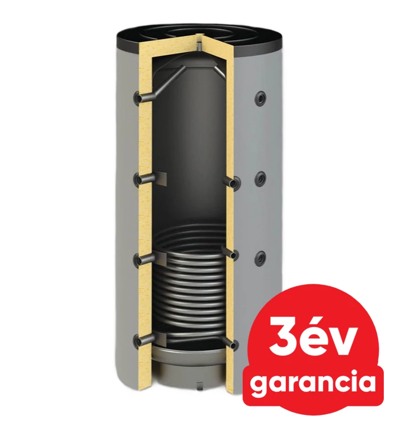 Sunsystem PBM R1 500 fűtési puffer tartály 1 db hőcserélővel - szigeteléssel, 90°-os csonkozással (481 liter)