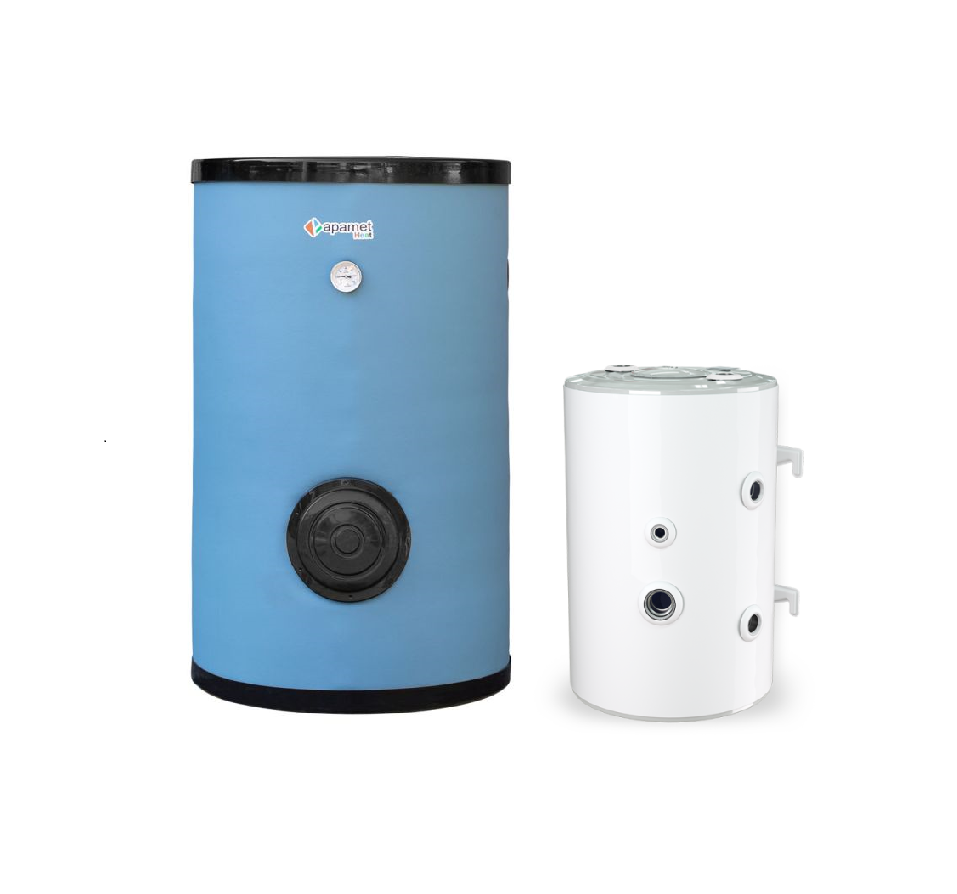 ELDOM BCE 120 puffer tartály és APAMET HP BOT 200 HMV tartály szettben